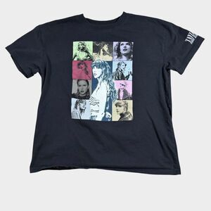 Official Taylor Swift The Eras Tour T-Shirt Black Double Sided US Dates Large